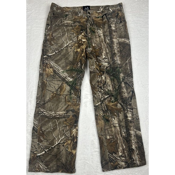 RealTree Pants Men's 38x30 Fits 38x28 Camo Denim Outerwear Hunting Relaxed Fit - Picture 1 of 10